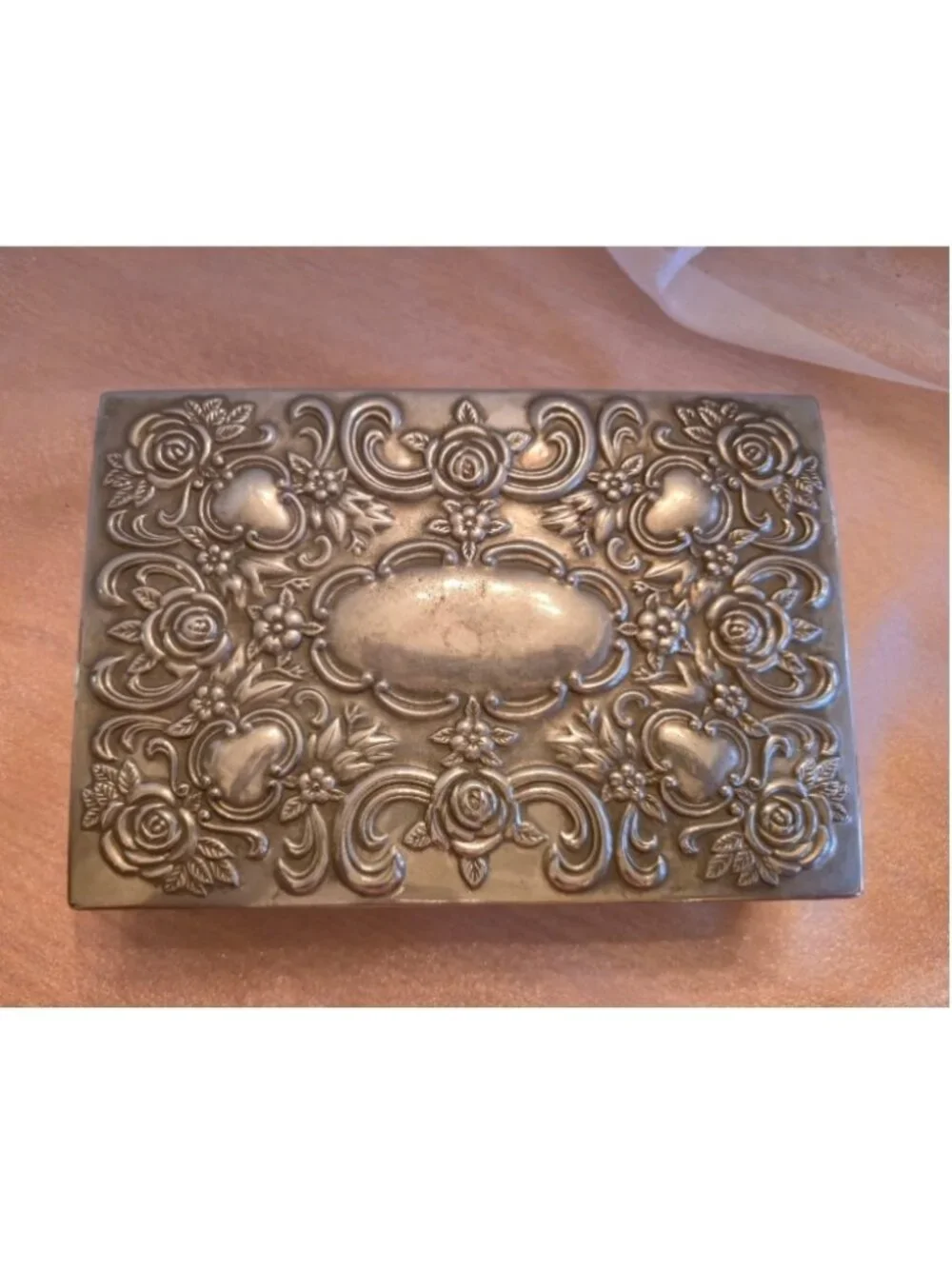 Godinger vintage silver plated jewelry box wedding anniversary graduation gift